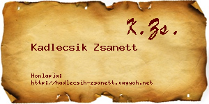 Kadlecsik Zsanett névjegykártya