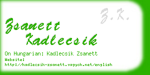 zsanett kadlecsik business card